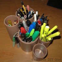 PVC pipe desk organizers