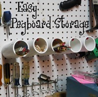 Easy pegboard storage idea