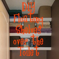 DIY floating shelves over toilet